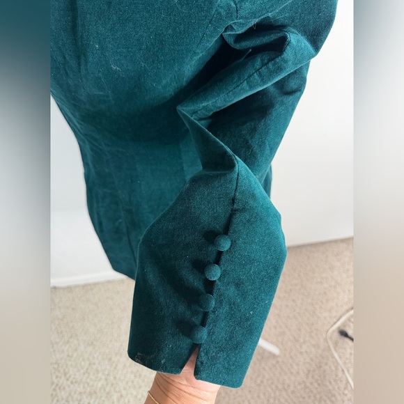 Matilda Jane Good Hart Double-Breasted Velvet dark green Women's Blazer size S - Picture 3 of 9